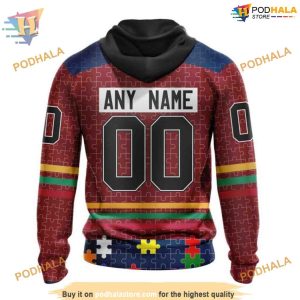 Custom Design Autism Concept NHL Columbus Blue Jackets Hoodie 3D 2