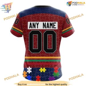 Custom Design Autism Concept NHL Columbus Blue Jackets Hoodie 3D 4