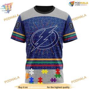 Custom Design Autism Concept NHL Tampa Bay Lightning Hoodie 3D 3