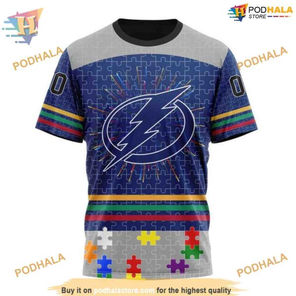Custom Design Autism Concept NHL Tampa Bay Lightning Hoodie 3D