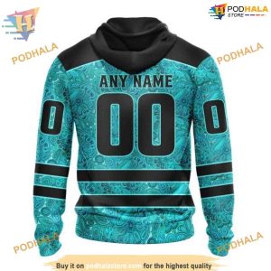 Custom Design Fight Ovarian Cancer NHL Edmonton Oilers Hoodie 3D 2