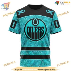 Custom Design Fight Ovarian Cancer NHL Edmonton Oilers Hoodie 3D 3