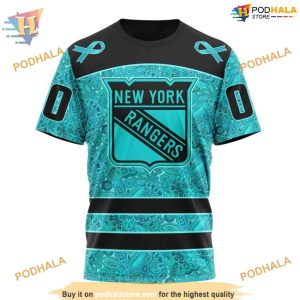 Custom Design Fight Ovarian Cancer NHL New York Rangers Hoodie 3D 3