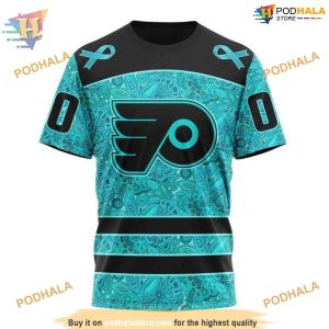 Custom Design Fight Ovarian Cancer NHL Philadelphia Flyers Hoodie 3D 3