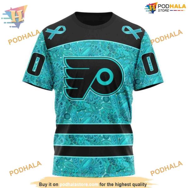 Custom Design Fight Ovarian Cancer NHL Philadelphia Flyers Hoodie 3D
