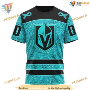 Custom Design Fight Ovarian Cancer NHL Vegas Golden Knights Hoodie 3D 3