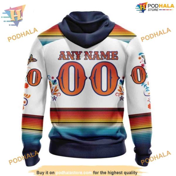 Custom Design For Dia De Los Muertos NHL Columbus Blue Jackets Hoodie 3D