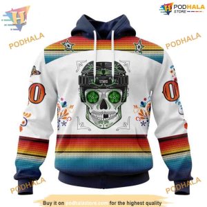Custom Design For Dia De Los Muertos NHL Dallas Stars Hoodie 3D 1