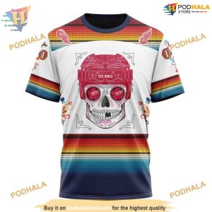 Custom Design For Dia De Los Muertos NHL Detroit Red Wings Hoodie 3D 3