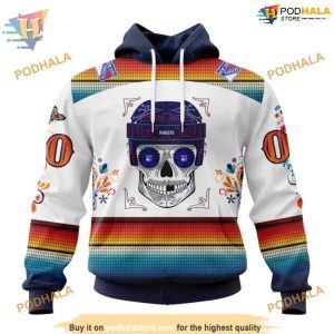 Custom Design For Dia De Los Muertos NHL New York Rangers Hoodie 3D 1