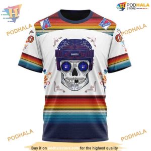 Custom Design For Dia De Los Muertos NHL New York Rangers Hoodie 3D 3