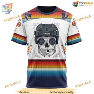 Custom Design For Dia De Los Muertos NHL Vancouver Canucks Hoodie 3D 3