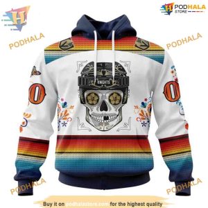 Custom Design For Dia De Los Muertos NHL Vegas Golden Knights Hoodie 3D 1