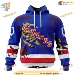 Custom Design For Halloween NHL New York Rangers Hoodie 3D 1