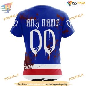 Custom Design For Halloween NHL New York Rangers Hoodie 3D 4