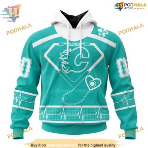 Custom Design Honoring Healthcare Heroes NHL Calgary Flames Hoodie 3D Sweatshirt 1