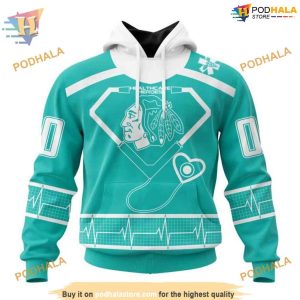 Custom Design Honoring Healthcare Heroes NHL Chicago Blackhawks Hoodie 3D 1