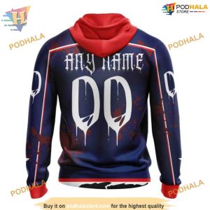 Custom Design Jersey Halloween NHL Columbus Blue Jackets Hoodie 3D 2