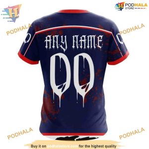 Custom Design Jersey Halloween NHL Columbus Blue Jackets Hoodie 3D 4