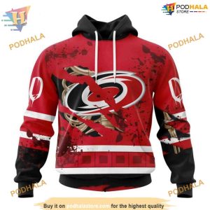 Custom Design Jersey With Your Ribs For Halloween NHL Carolina Hurricanes Hoodie 3D 1