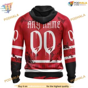 Custom Design Jersey With Your Ribs For Halloween NHL Carolina Hurricanes Hoodie 3D 2