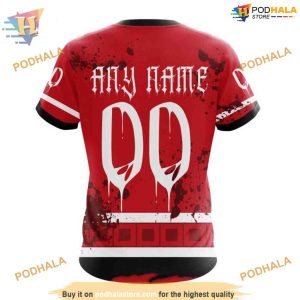 Custom Design Jersey With Your Ribs For Halloween NHL Carolina Hurricanes Hoodie 3D 4