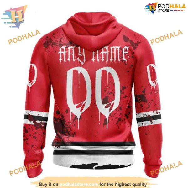 Custom Design Jersey With Your Ribs For Halloween NHL Chicago Blackhawks Hoodie 3D