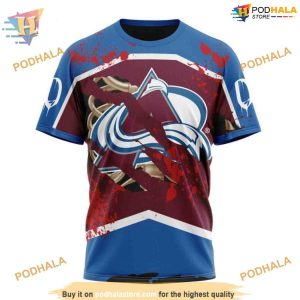 Custom Design Jersey With Your Ribs For Halloween NHL Colorado Avalanche Hoodie 3D 3