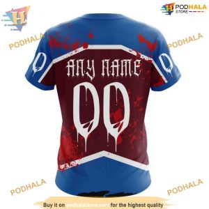 Custom Design Jersey With Your Ribs For Halloween NHL Colorado Avalanche Hoodie 3D 4