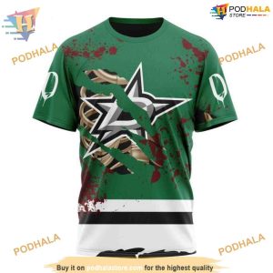 Custom Design Jersey With Your Ribs For Halloween NHL Dallas Stars Hoodie 3D 3