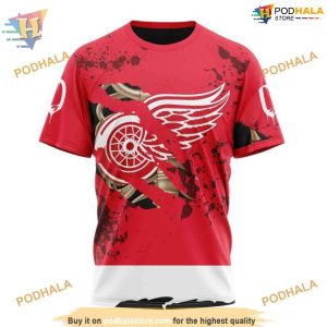 Custom Design Jersey With Your Ribs For Halloween NHL Detroit Red Wings Hoodie 3D 3