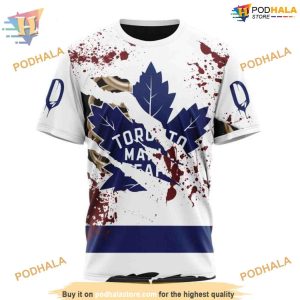 Custom Design Jersey With Your Ribs For Halloween NHL Toronto Maple Leafs Hoodie 3D 3