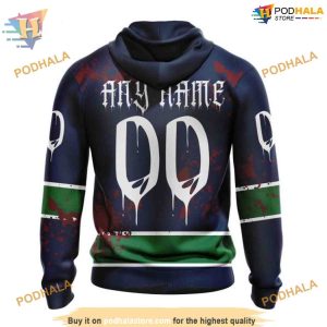 Custom Design Jersey With Your Ribs For Halloween NHL Vancouver Canucks Hoodie 3D 2