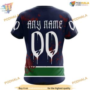 Custom Design Jersey With Your Ribs For Halloween NHL Vancouver Canucks Hoodie 3D 4