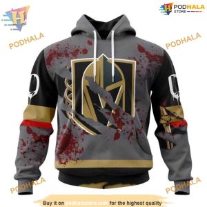 Custom Design Jersey With Your Ribs For Halloween NHL Vegas Golden Knights Hoodie 3D 1