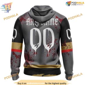 Custom Design Jersey With Your Ribs For Halloween NHL Vegas Golden Knights Hoodie 3D 2