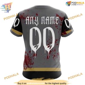 Custom Design Jersey With Your Ribs For Halloween NHL Vegas Golden Knights Hoodie 3D 4