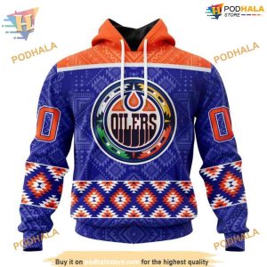 Custom Design Native Pattern NHL Edmonton Oilers Hoodie 3D 1