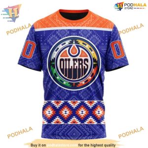 Custom Design Native Pattern NHL Edmonton Oilers Hoodie 3D 3