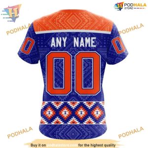 Custom Design Native Pattern NHL Edmonton Oilers Hoodie 3D 4