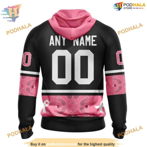 Custom Design PINK BREAST CANCER NHL Edmonton Oilers Hoodie 3D