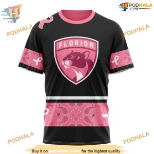Custom Design PINK BREAST CANCER NHL Florida Panthers Hoodie 3D 3