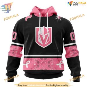 Custom Design PINK BREAST CANCER NHL Vegas Golden Knights Hoodie 3D 1