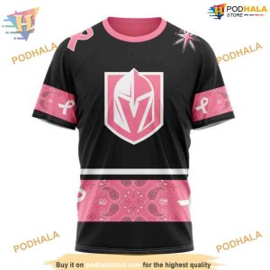 Custom Design PINK BREAST CANCER NHL Vegas Golden Knights Hoodie 3D 3