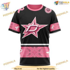 Custom Design WE WEAR PINK BREAST CANCER NHL Dallas Stars Hoodie 3D 3