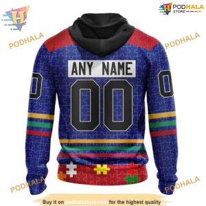 Custom Design With Autism Concept NHL New York Rangers Hoodie 3D 2