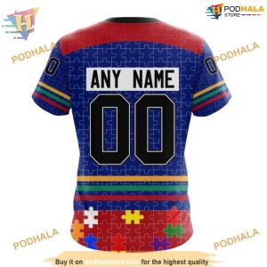 Custom Design With Autism Concept NHL New York Rangers Hoodie 3D 4