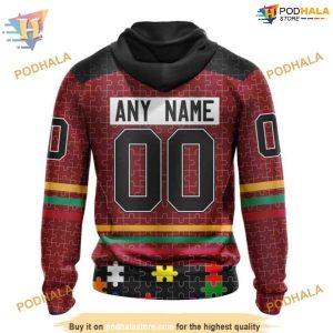 Custom Design With Fearless Aganst Autism Concept NHL Carolina Hurricanes Hoodie 3D 2