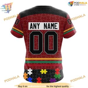 Custom Design With Fearless Aganst Autism Concept NHL Carolina Hurricanes Hoodie 3D 4