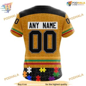 Custom Design With Fearless Aganst Autism Concept NHL Chicago Blackhawks Hoodie 3D 4